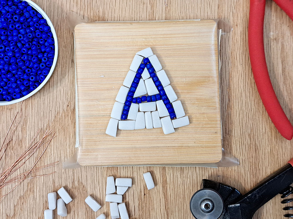 Making Mosaic Letters from Beads