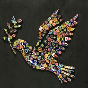 Mosaic Dove of Peace by Harry Belkowitz, detail 1