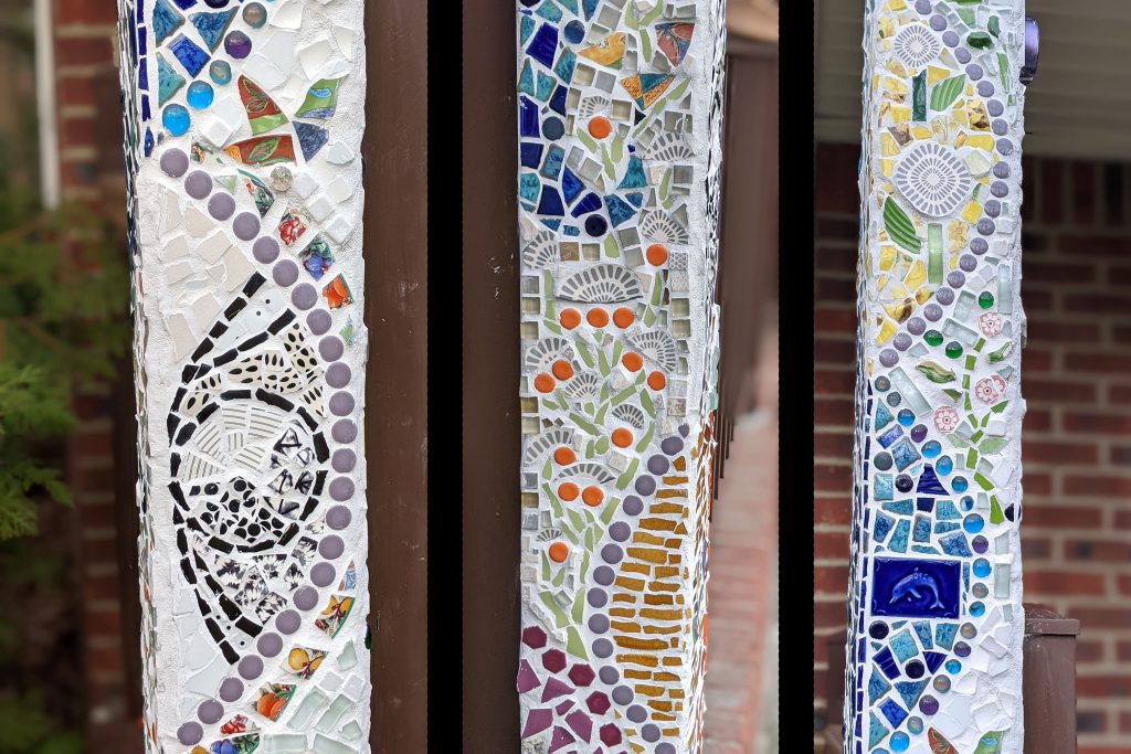 Mosaic Column by Masha Leder, detail