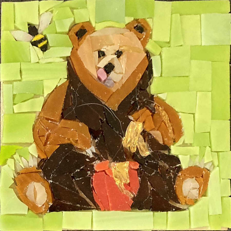 stained-glass-mosaic-plaque bear