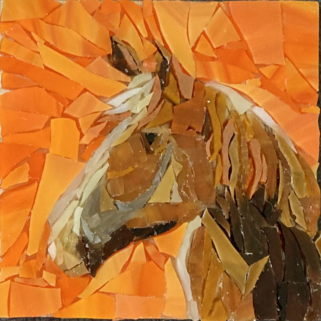 stained-glass-mosaic-plaque horse