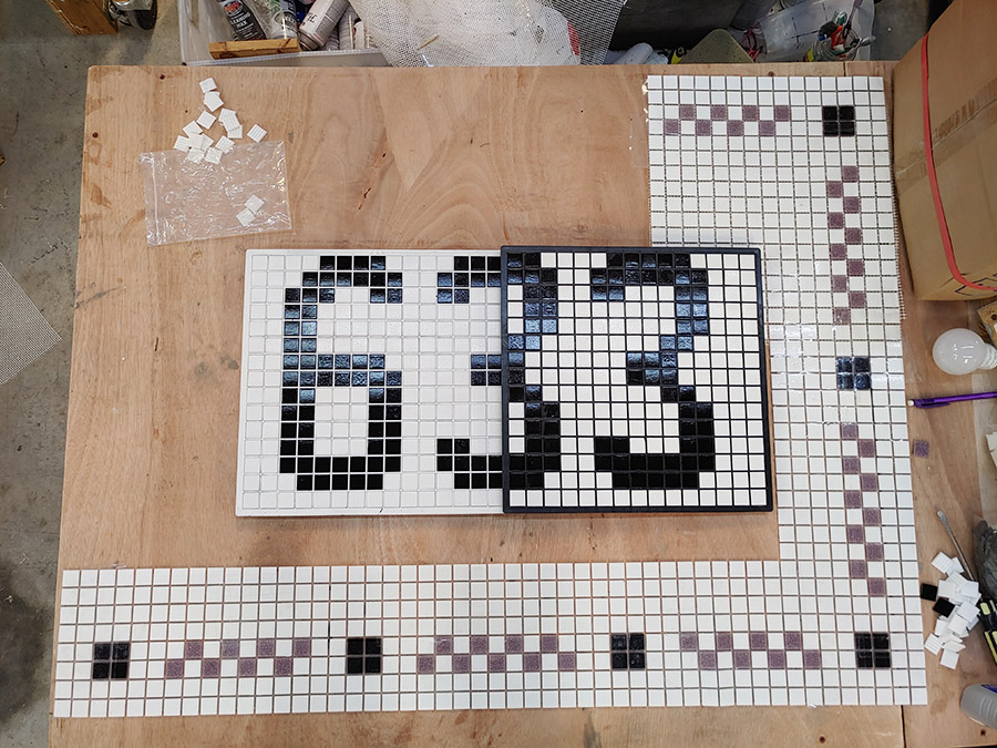 numerals-in-tile-mounting-grid