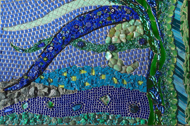 Semi-Abstract Mosaic 4-Color Series Bluegreen