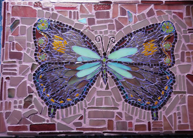 Semi-Abstract Mosaic 4-Color Series Butterfly