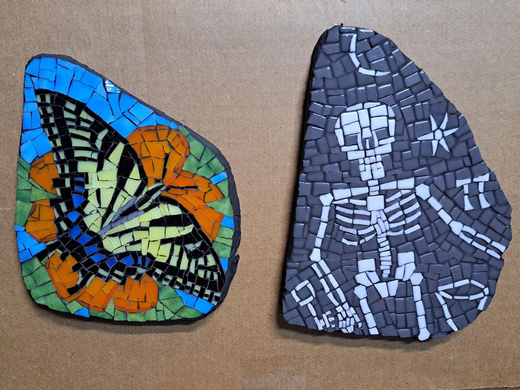 mosaics-skeleton-and-butterfly