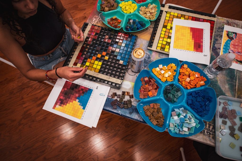 Pixel Process for Mosaic Design. Photo by Leta K Photography.