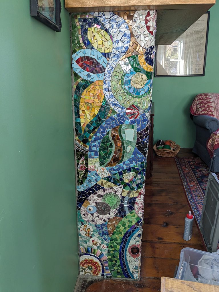 Fireplace Mosaic by Elinor Willis, side panel