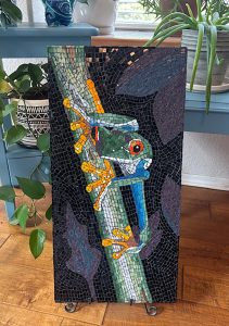 Red-Eyed Tree Frog Mosaic by Christine Jeffson