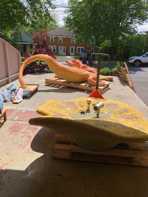 Moving mosaic sculptures from May and Watkins design studio